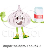Poster, Art Print Of Garlic With Milk
