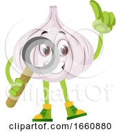 Poster, Art Print Of Garlic With Magnifying Tool