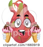 Poster, Art Print Of Dragon Fruit With Ice Cream