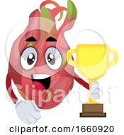 Poster, Art Print Of Dragon Fruit With Trophy
