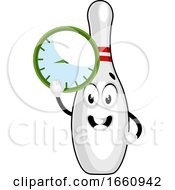 Poster, Art Print Of Bowling Pin With Clock