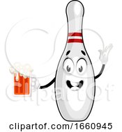 Poster, Art Print Of Bowling Pin With Beer