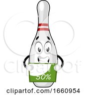 Poster, Art Print Of Bowling Pin With Sale Sign