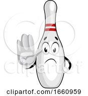Poster, Art Print Of Bowling Pin Showing Stop Sign