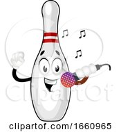 Poster, Art Print Of Bowling Pin With Microphone