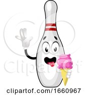Poster, Art Print Of Bowling Pin With Ice Cream