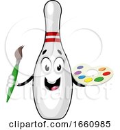 Poster, Art Print Of Bowling Pin With Color Palette
