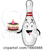 Poster, Art Print Of Bowling Pin With Birthday Cake