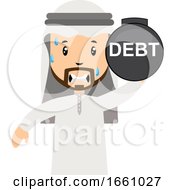 Poster, Art Print Of Arab In Debt