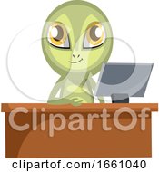 Poster, Art Print Of Alien Sitting At The Office