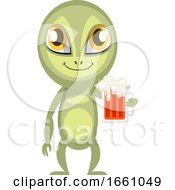 Poster, Art Print Of Alien With Beer