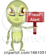 Poster, Art Print Of Alien With Fraud Alert