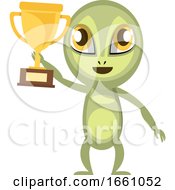 Poster, Art Print Of Alien With Trophy