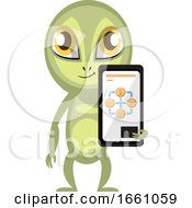 Poster, Art Print Of Alien With Cellphone
