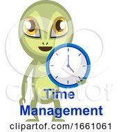 Poster, Art Print Of Alien With Clock