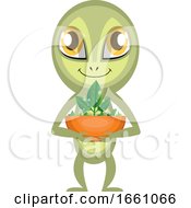 Poster, Art Print Of Alien Holding Plant