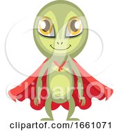 Poster, Art Print Of Alien With Red Cape