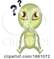 Poster, Art Print Of Alien With Question Marks