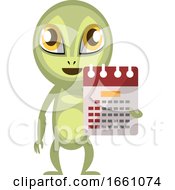 Poster, Art Print Of Alien With Calendar