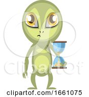 Poster, Art Print Of Alien With Sand Clock