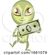 Poster, Art Print Of Alien Holding Money