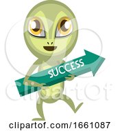 Poster, Art Print Of Alien Holding Success Arrow
