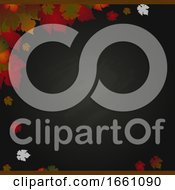 Poster, Art Print Of Autumn Black Board And Leafs Background