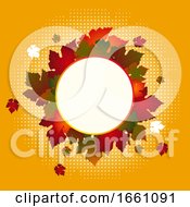 Poster, Art Print Of Autumn Circular Border Copy Space With Leafs