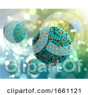 Poster, Art Print Of 3d Medical Background With Measle Virus Cells