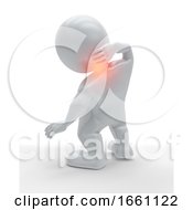 Poster, Art Print Of 3d Male Figure Holding His Neck In Pain