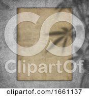 Poster, Art Print Of Grunge Paper On A Concrete Texture With A Plant Shadow Overlay