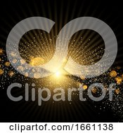 Poster, Art Print Of Gold Starburst And Glitter Background