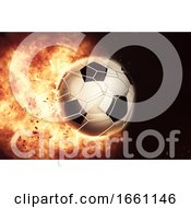 Poster, Art Print Of 3d Eploding Fiery Football  Soccer Ball