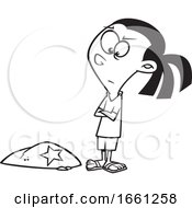 Poster, Art Print Of Cartoon Black And White Girl With A Rock Star