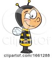 Poster, Art Print Of Cartoon White Boy In A Bee Costume