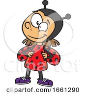 Poster, Art Print Of Cartoon Girl In A Ladybug Costume