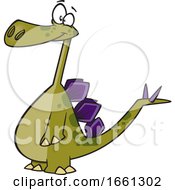 Cartoon Happy Stegosaurus Dinosaur