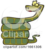 Cartoon Grinning Female Snake by toonaday