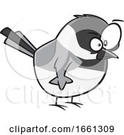 Cartoon Angry Chickadee Bird by toonaday