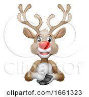 Poster, Art Print Of Christmas Santas Reindeer Cartoon Character