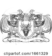 Poster, Art Print Of Dragon Heraldic Crest Coat Of Arms Shield Emblem