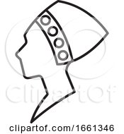 Lineart African Woman Bust In Profile