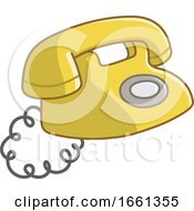 Cartoon Old Yellow Telephone