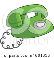 Cartoon Old Green Telephone