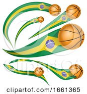 Poster, Art Print Of 3d Brazilian Flag Basketball Banners
