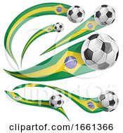 Poster, Art Print Of 3d Brazilian Flag Soccer Ball Banners