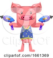 Poster, Art Print Of Pig With Laser Guns