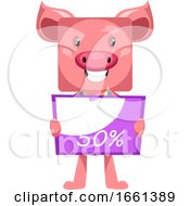 Poster, Art Print Of Pig With Sale Sign