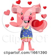 Poster, Art Print Of Pig In Love