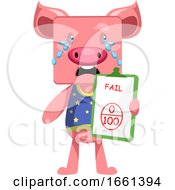 Poster, Art Print Of Pig With Bad Grade